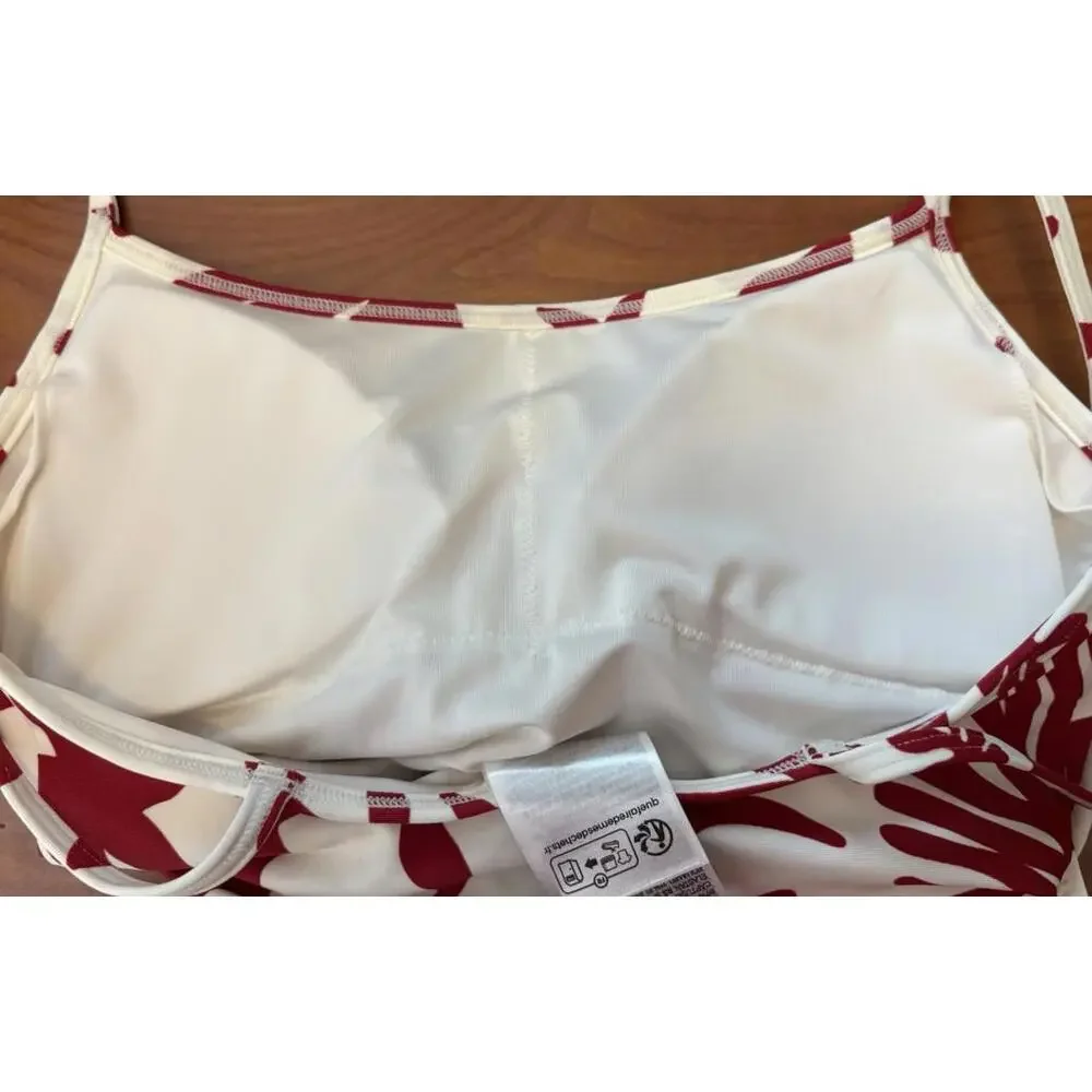 H&M One Piece Bathing Suit Womens XS Red Ivory‎ Beach 1859